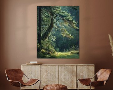 Lichtdurchfluteter Sommerwald in Deutschland