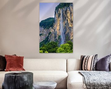 Staubbachwaterval in Lauterbrunnen, Zwitserland van Henk Meijer Photography