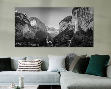 Lauterbrunnen in Zwart-Wit, Zwitserland van Henk Meijer Photography