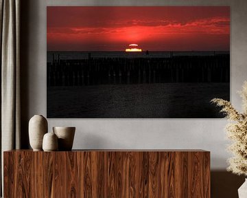 Sunset beach Westkapelle by MSP Canvas