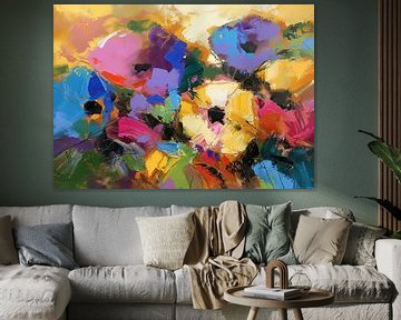 Bloem van Abstract Schilderij