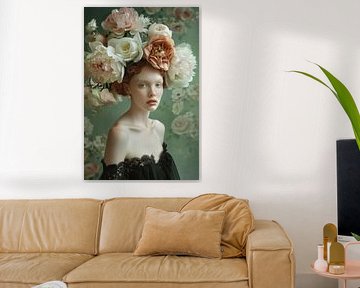 Flower crown and freckles by Poster Art Shop