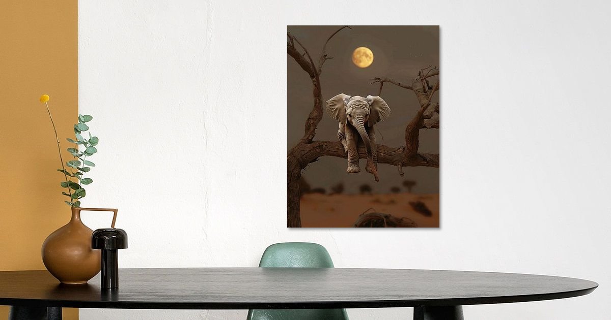 Olifanten in savanne van TheXclusive Art op canvas, behang en meer