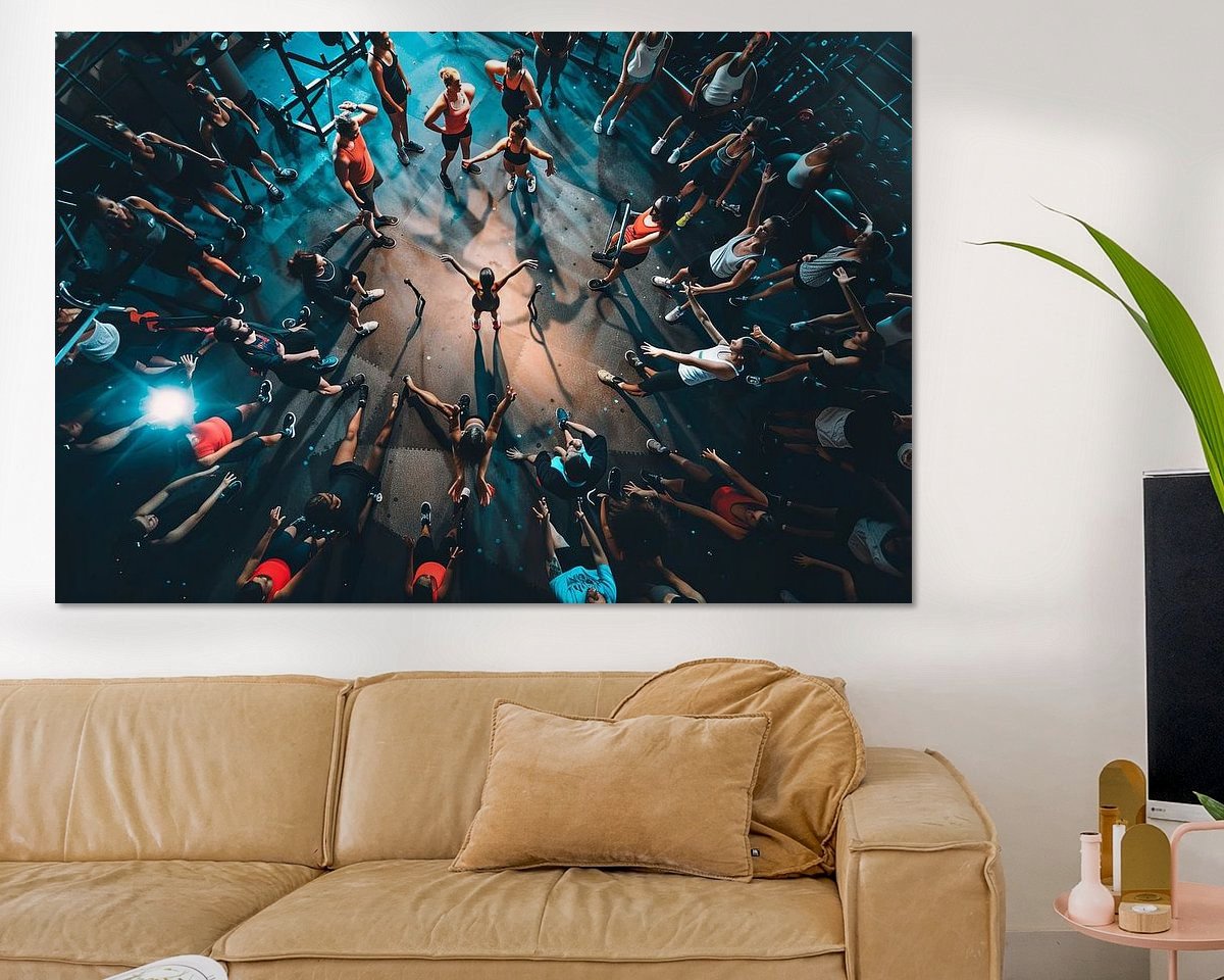 Voorbeeld van het werk in een kamer