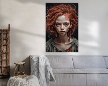 jong meisje met rood haar van Matthias Beckmann