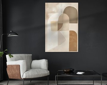 Abstract in bruin en beige van Bert Nijholt
