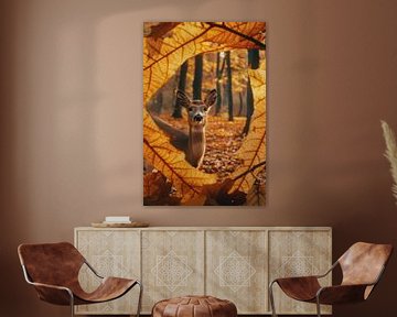 Herten in het bos van Poster Art Shop