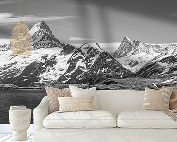 Panorama of Bachalpsee in Black and White, Switzerland by Henk Meijer Photography
