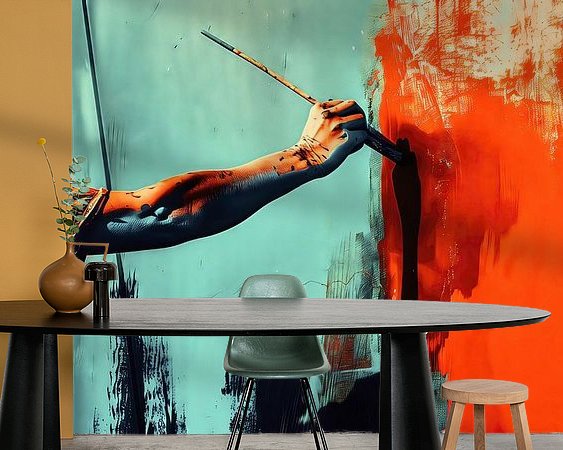 Voorbeeld van het werk in een kamer