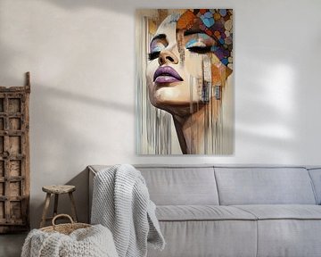 Modern abstract portret van Bert Nijholt