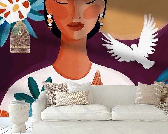 Voorbeeld van het werk in een kamer