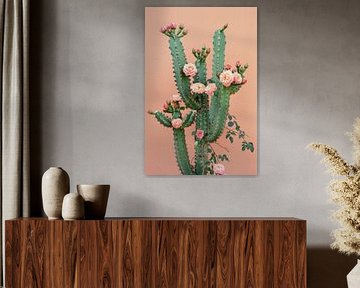 Cactus with blooming roses by Poster Art Shop
