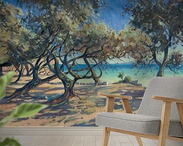 Marmari Beach in de ochtend