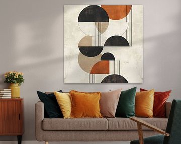 Geometrische harmonieën in aardetinten van Poster Art Shop