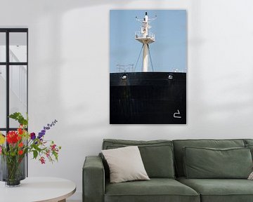 De boeg van een zeeschip in  de haven van scheepskijkerhavenfotografie