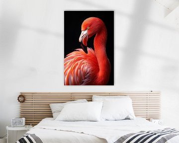 Portret van een flamingo van Bert Nijholt