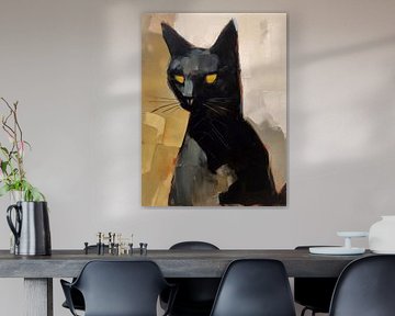 Schwarze Katze Stil Abstrakt