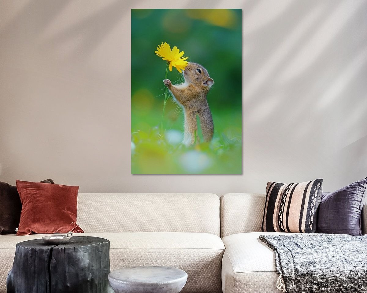 Voorbeeld van het werk in een kamer