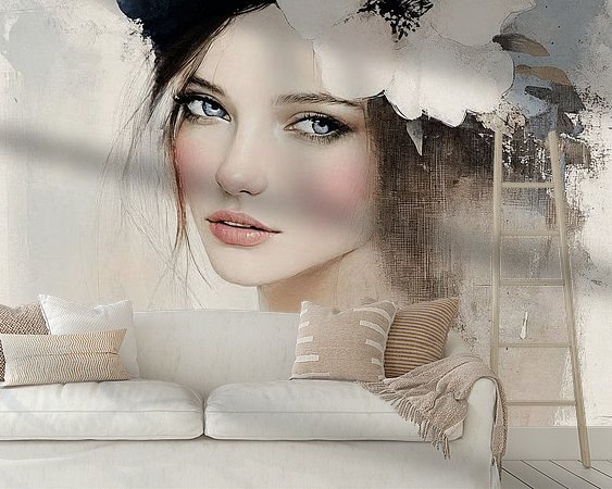 Voorbeeld van het werk in een kamer