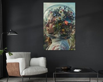 Flower magic in a spacesuit by Poster Art Shop