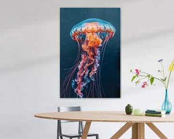 Gloeiende kwallen in de oceaan van Poster Art Shop
