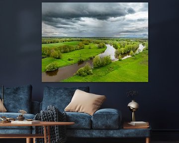 Vecht in Overijssel in het Vechtdal lentelandschap