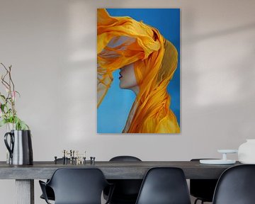 Fascination in orange and blue by Poster Art Shop