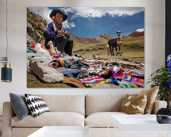 Voorbeeld van het werk in een kamer