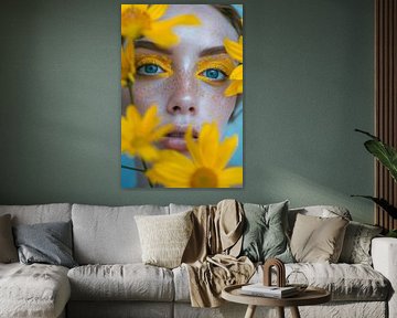 Bloeiende kleuren en stralende ogen