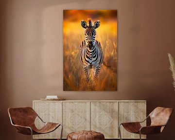 Zebras im Sonnenuntergang von Poster Art Shop