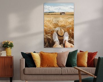 Summer break in the wheat field by Poster Art Shop