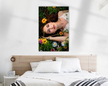 Dreamy beauty in a field of flowers by Poster Art Shop