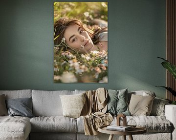 Beauté en fleurs dans l'herbe sur Poster Art Shop