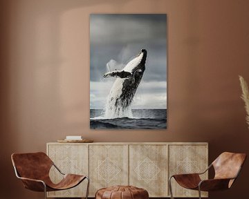 Majestueuze sprong van de walvis van Poster Art Shop