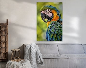 Colourful parrot in detail by Poster Art Shop