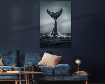 Walschwanz im aufsteigenden Wasser von Poster Art Shop