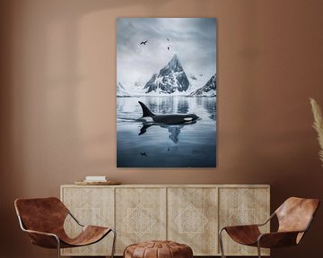 Orka in ijskoud water van Poster Art Shop