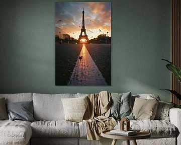 Eiffeltoren bij zonsondergang van Poster Art Shop