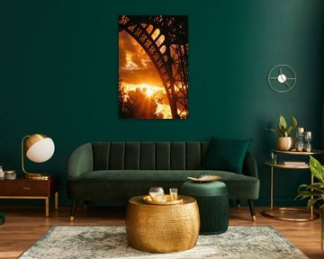 Eiffeltoren in gouden licht van Poster Art Shop