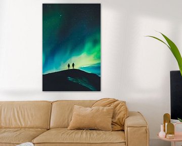 Het noorderlicht danst aan de hemel van Poster Art Shop