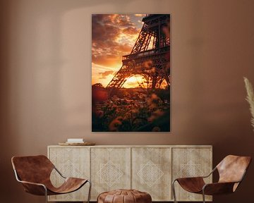 Eiffeltoren in de avondgloed van Poster Art Shop