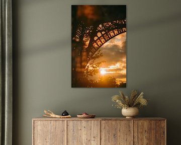 Zonsondergang achter de toren van Poster Art Shop