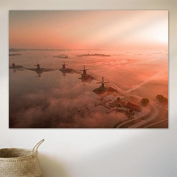 Zaanse Schans im Morgennebel