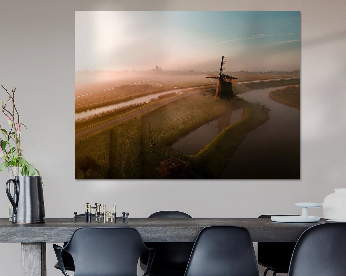 Voorbeeld van het werk in een kamer