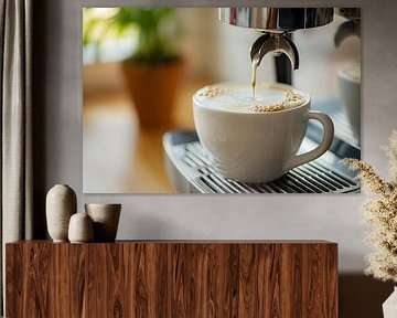 eine Tasse Kaffee oder Cappuccino zubereiten