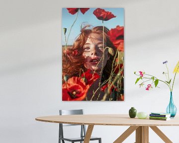 Red-flowering beauty in the field by Poster Art Shop