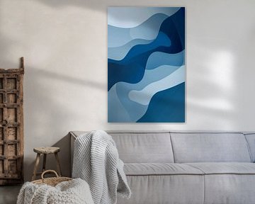 Waves of blue and grey by Poster Art Shop