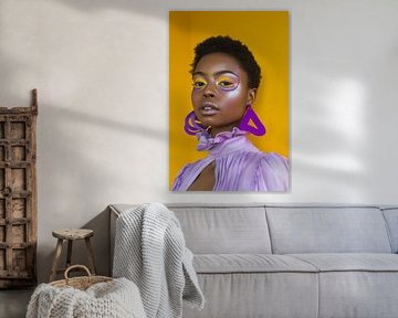 Colourful elegance against a yellow background by Poster Art Shop