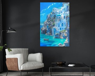 Blue dream landscape by the sea by Poster Art Shop