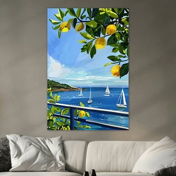 Limonenblick am Meer von Poster Art Shop